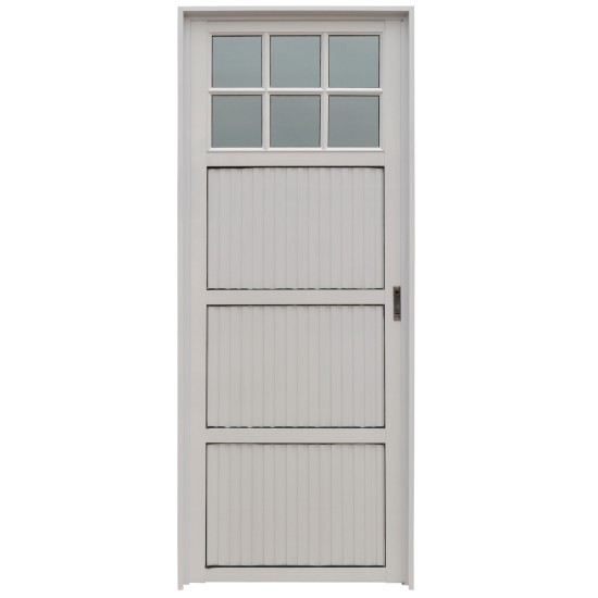 puerta aluminio 80x200 vidrio reforzada  Puertas de aluminio, Puertas de aluminio  exterior, Puertas de aluminio blanco